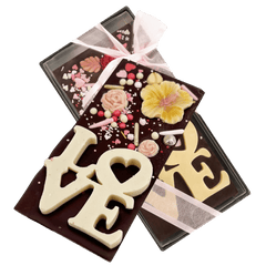 Dark chocolate red love bar 120g 5407008477172 The Belgian Chocolate Makers