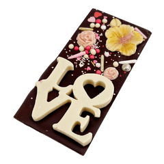 Dark chocolate red love bar 120g 5407008477172 The Belgian Chocolate Makers