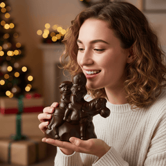 Dark chocolate Saint Nicholas riding his horse 230g 5407008471316 The Belgian Chocolate Makers