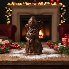 Dark chocolate Saint Nicholas with sceptre 250g 5407008471354 The Belgian Chocolate Makers