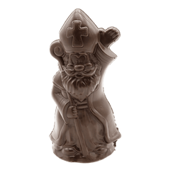 Dark chocolate Saint Nicholas with sceptre 250g 5407008471354 The Belgian Chocolate Makers