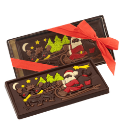 Dark chocolate Santa on a sledge bar 105g 5407008477462 The Belgian Chocolate Makers