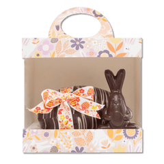 Dark chocolate stripped Easter egg 200g with mini eggs and a bunny 5407008471651 The Belgian Chocolate Makers