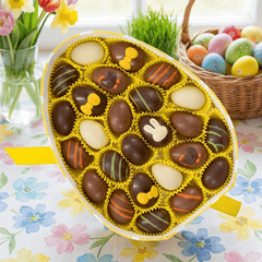 Eggbox of 25 Easter pralines 200g 5407008479589 The Belgian Chocolate Makers