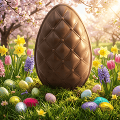 Elegant milk chocolate Easter egg with mini eggs inside 320g 5407008471705 The Belgian Chocolate Makers