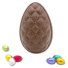 Elegant milk chocolate Easter egg with mini eggs inside 320g 5407008471705 The Belgian Chocolate Makers