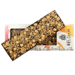 Fantasy dark chocolate bar 375 grs with Piedmont hazelnut chunks 5407008478995 The Belgian Chocolate Makers