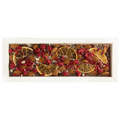 Fantasy dark chocolate bar 375 grs with raspberry, orange and almond chunks 5407008479046 The Belgian Chocolate Makers