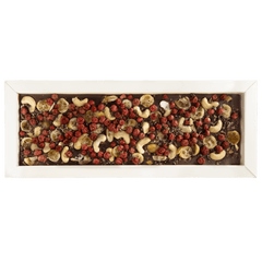 Fantasy dark chocolate bar 550 grs with cacao nibs, cashew nut, kumquat and redcurrant chunks 5407008479053 The Belgian Chocolate Makers