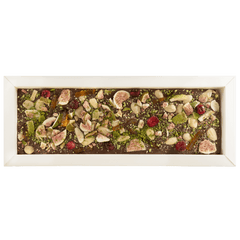 Fantasy milk chocolate bar 375 grs with fig, cranberry, almond, lemon and pistachio chunks 5407008474720 The Belgian Chocolate Makers