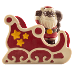 Festive white chocolate Santa in a sleigh 180g 5407008479459 The Belgian Chocolate Makers