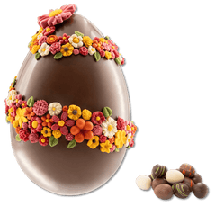 Flowers Easter egg milk chocolate 500g with mini eggs inside 5407008478155 The Belgian Chocolate Makers