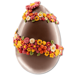 Flowers Easter egg milk chocolate 500g with mini eggs inside 5407008478155 The Belgian Chocolate Makers