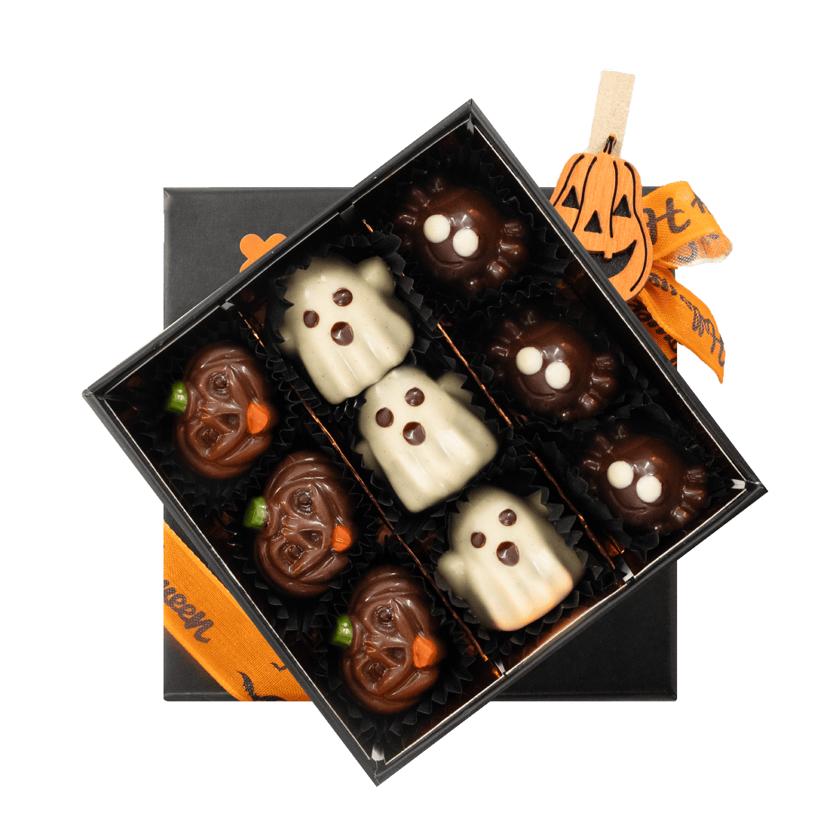 Halloween box of 9 Belgian pralines 135g 5407008470173 The Belgian Chocolate Makers