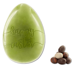 Happy Easter dark chocolate egg 450g 5407008478209 The Belgian Chocolate Makers