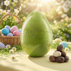 Happy Easter dark chocolate egg 450g 5407008478209 The Belgian Chocolate Makers