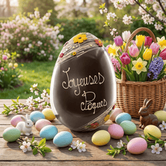 Joyeuses Pâques dark chocolate Easter egg 800g 5407008479633 The Belgian Chocolate Makers