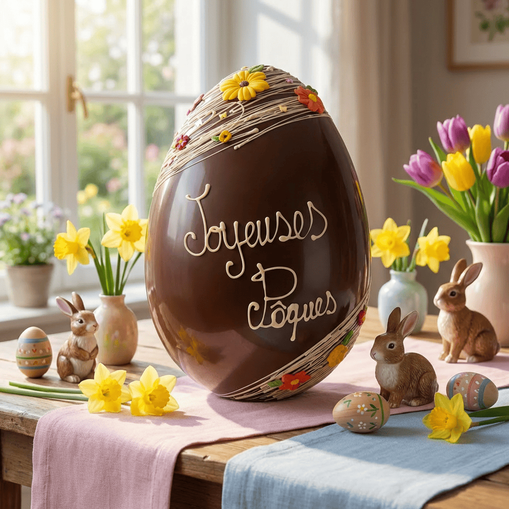 Joyeuses Pâques dark chocolate Easter egg 800g 5407008479633 The Belgian Chocolate Makers