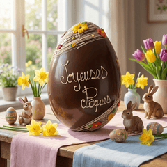 Joyeuses Pâques dark chocolate Easter egg 800g 5407008479633 The Belgian Chocolate Makers