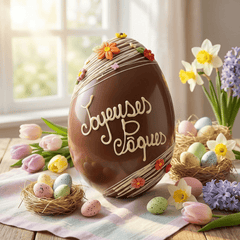 Joyeuses Pâques milk chocolate Easter egg 800g 5407008479640 The Belgian Chocolate Makers