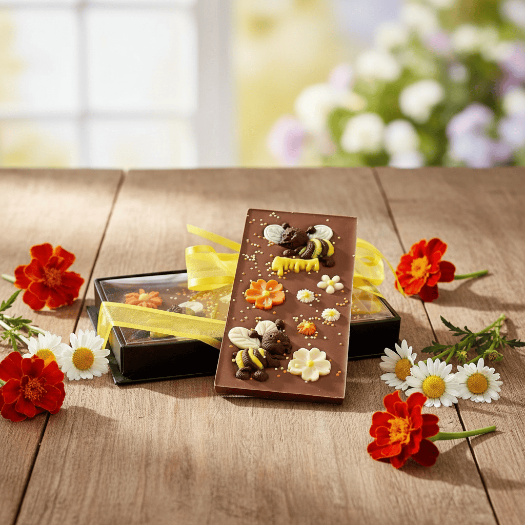 Milk chocolate bee bar 110g 5407008478988 The Belgian Chocolate Makers