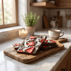 Milk chocolate broken bars with coconut, strawberry, cacao nibs 5407008479237 The Belgian Chocolate Makers