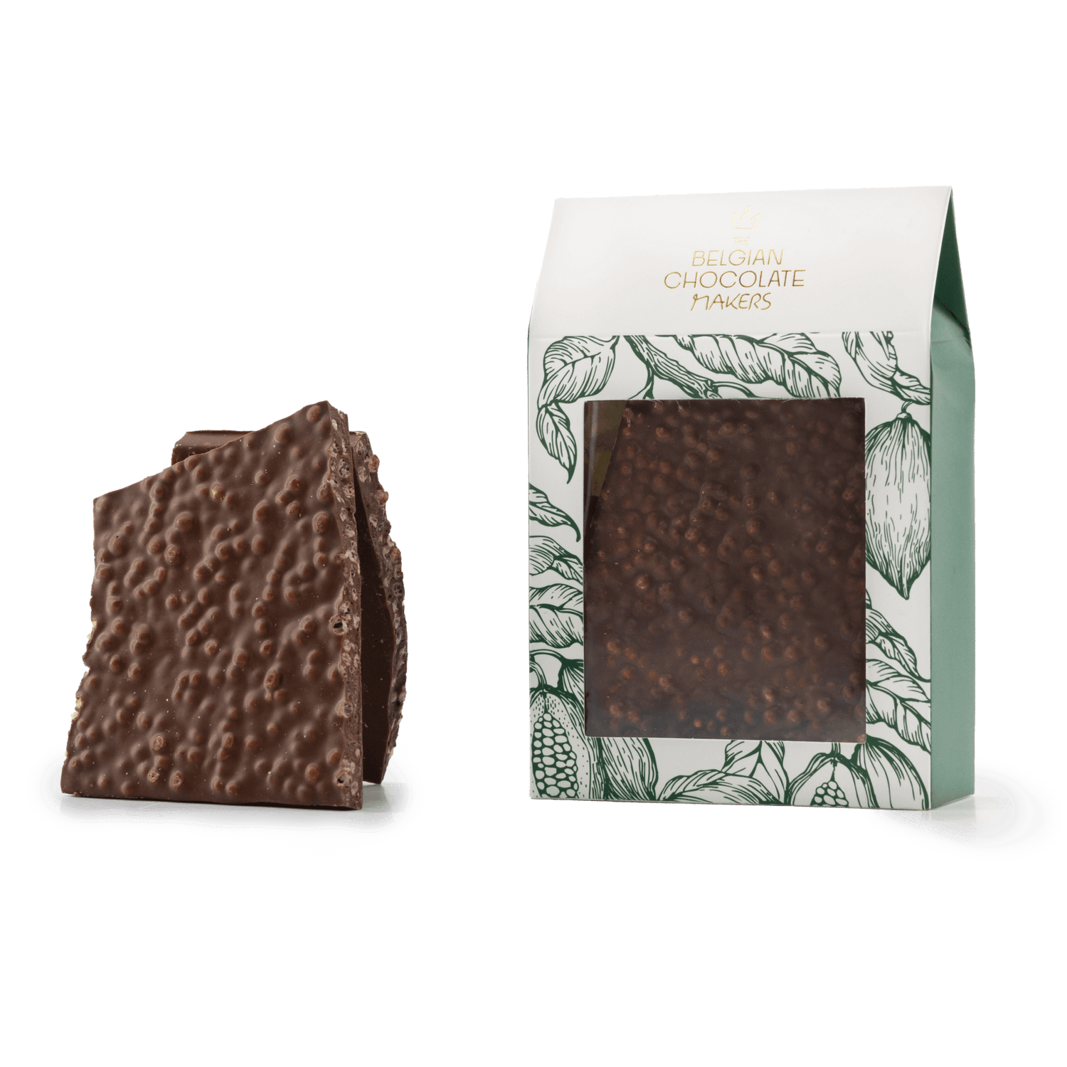 Milk chocolate broken bars with puffed rice 5407008479206 The Belgian Chocolate Makers