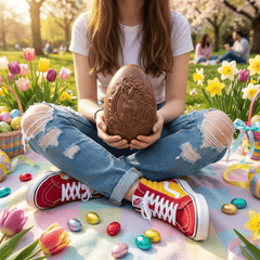 Milk chocolate bunny Easter egg 320g and mini eggs inside 5407008471583 The Belgian Chocolate Makers