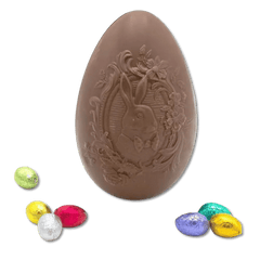 Milk chocolate bunny Easter egg 320g and mini eggs inside 5407008471583 The Belgian Chocolate Makers