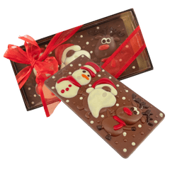 Milk chocolate Christmas friends bar 100g 5407008478605 The Belgian Chocolate Makers