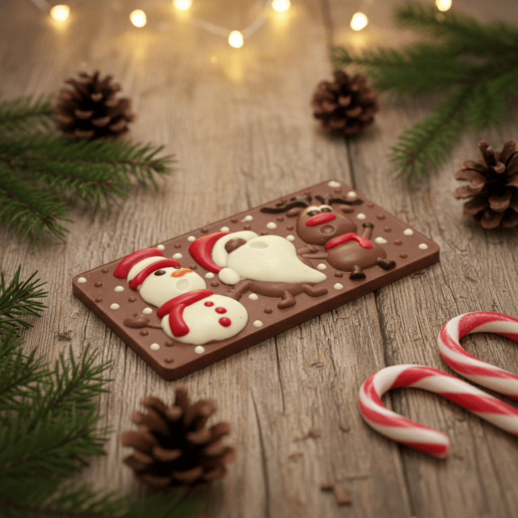Milk chocolate Christmas friends bar 100g 5407008478605 The Belgian Chocolate Makers