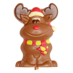 Milk chocolate Christmas reindeer lollipop 25g 5407008476854 The Belgian Chocolate Makers