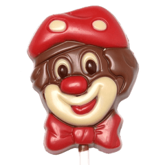 Milk chocolate clown lollipop 30g 5407008476694 The Belgian Chocolate Makers