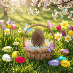 Milk chocolate diamond Easter egg with small eggs inside 220g 5407008471620 The Belgian Chocolate Makers