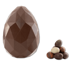 Milk chocolate diamond Easter egg with small eggs inside 300g 5407008475536 The Belgian Chocolate Makers