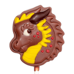 Milk chocolate dragon lollipop 20g 5407008477677 The Belgian Chocolate Makers