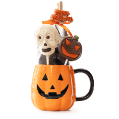 Milk chocolate drops in cup pumpkin with lollipops 5407008474263 The Belgian Chocolate Makers