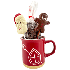 Milk chocolate drops in Saint Nicholas mug 200g 5407008477752 The Belgian Chocolate Makers