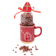 Milk chocolate drops in Saint Nicholas mug 200g 5407008477752 The Belgian Chocolate Makers