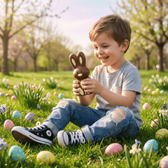 Milk chocolate Easter bunny 150g 5407008472030 The Belgian Chocolate Makers