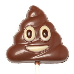 Milk chocolate emoji poo lollipop 30g 5407008476687 The Belgian Chocolate Makers