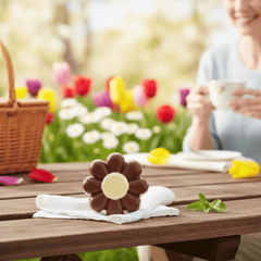Milk chocolate flower lollipop 20g 5407008475116 The Belgian Chocolate Makers