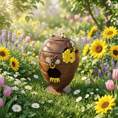 Milk chocolate honeycomb Easter egg 500g 5407008478773 The Belgian Chocolate Makers