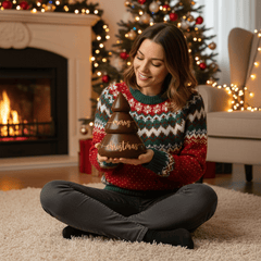 Milk chocolate Merry Christmas tree 280g 5407008479381 The Belgian Chocolate Makers