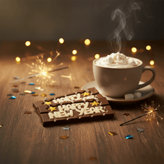 Milk chocolate messaging bar 45g "HAPPY NEW YEAR" 5407008477066 The Belgian Chocolate Makers