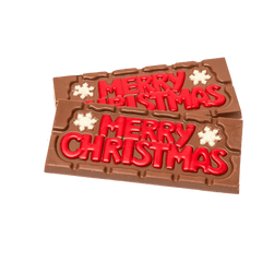 Milk chocolate messaging bar 45g "MERRY CHRISTMAS" 5407008474850 The Belgian Chocolate Makers