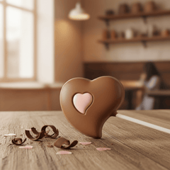 Milk chocolate pink heart lollipop 25g 5407008477110 The Belgian Chocolate Makers