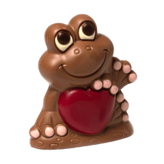 Milk chocolate red heart frog 170g 5407008475000 The Belgian Chocolate Makers