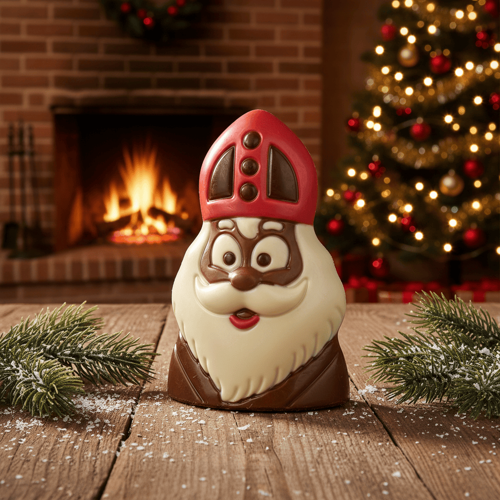 Milk chocolate Saint Nicholas bust 150g 5407008474591 The Belgian Chocolate Makers