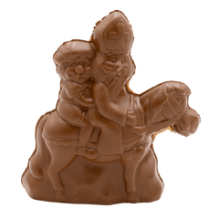 Milk chocolate Saint Nicholas riding his horse 230g 5407008471323 The Belgian Chocolate Makers